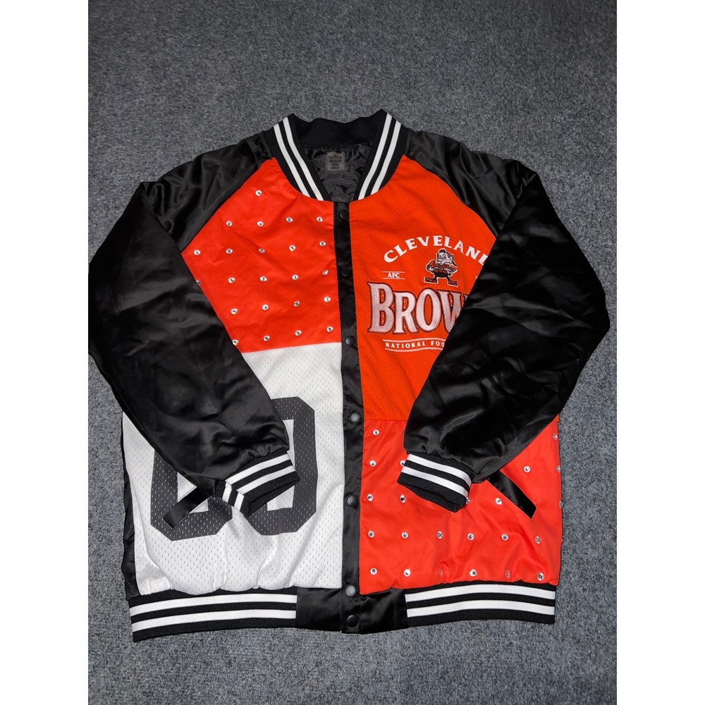 Gameday Couture Cleveland Browns Varsity Bomber Jacket XXL Orange Black O445